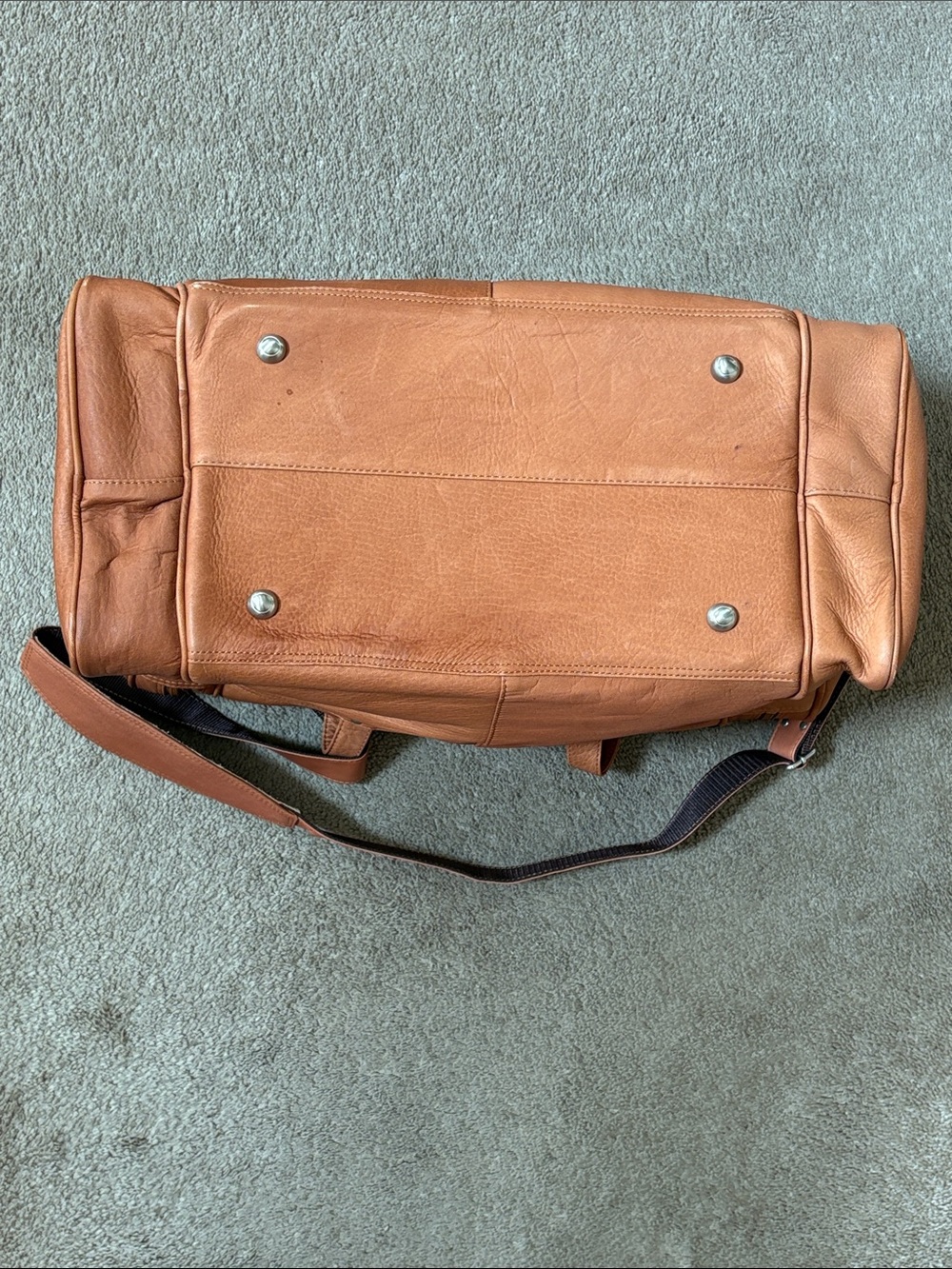 Tan Leather Duffle Bag - Travel Weekender - Picture 2 of 14